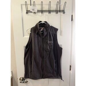 Head Mens Fleece Vest Charcoal Gray Full Zip Sleeveless Jacket Large